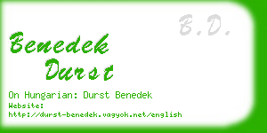 benedek durst business card